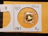 GOLD! China 1987 gold 5y panda