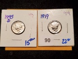 Better Date 1919 and 1945-D Mercury Dimes