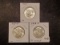 Three BU Silver Kennedy Half Dollars