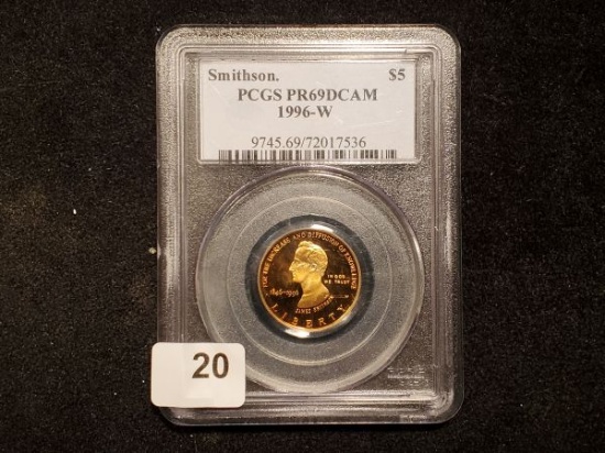 GOLD! PCGS 1996-W PR 69 DCAM Smithsonian $5 Commemorative