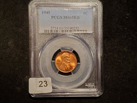 PCGS 1945 Wheat Cent in MS-65 RED