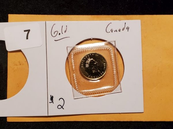 GOLD! Canada 1992 $2 Dollar Maple Leaf