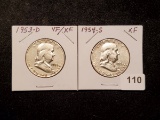 1953-D and 1954-S Franklin Half Dollars
