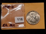 1948-D Choice Brilliant Uncirculated Franklin Half Dollar