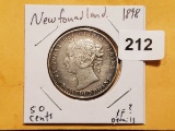 Nice Newfoundland 1898 50 cents in XF?