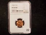 NGC 1942-D Wheat Cent in MS-66 RED