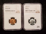 Two high Grade NGC-slabbed Wheat Cents