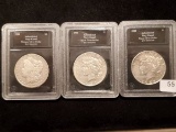 Three Slabbed Silver Dollars