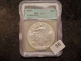 ICG 2002 American Silver Eagle in MS-69