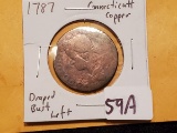 OLD Colonial era 1787 Connecticutt Copper
