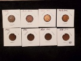 Group of eight Indian cents