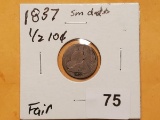 1837 Seated Liberty Half Dime