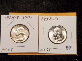 Two nice Washington Quarters