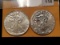 1988 and 2016 American Silver Eagles