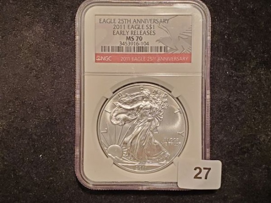 2011 American Silver Eagle in PERFECT MS-70