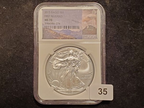 NGC 2015 American Silver Eagle in Mint State 70