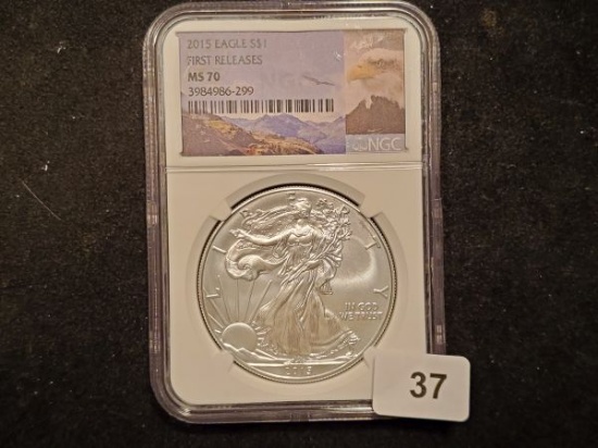 NGC 2015 American Silver Eagle in Mint State 70