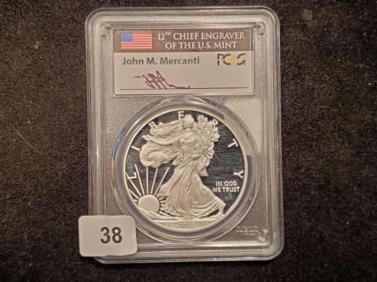 NGC Mercanti Signed Label 2015-W PR 70 DCAM Silver Eagle