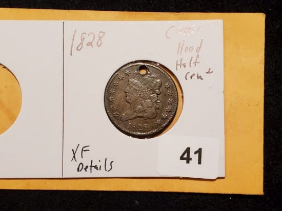1828 Classic Head Half Cent in Extra Fine details