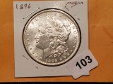 CH BU 1896 Morgan Dollar