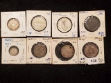 Eight nicer SILVER World Coins