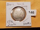 Mexico Spanish Colony 1776 silver 2 reales