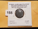 Roman, Aurelian 270 - 275 AD Great Condition, higher value piece