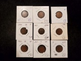 Nine Indian cents Better Grades