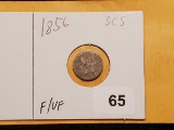 1856 Three Cent Silver in Fine-Very Fine condition