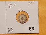 1852 Three Cent Silver in Very Good