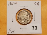 Semi-key 1915-D Buffalo Nickel in Fine condition