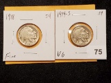 1918 and 1919-S Buffalo Nickels