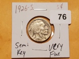 Nice Semi-Key 1926-S Buffalo Nickel in Very Fine condition