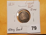 Nicer 1835 Capped Bust Dime in Very Good condition