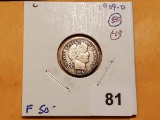 Nicer 1909-D Barber Dime in Fine condition