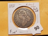 1835 Lettered Edge Bust half Dollar in Fine plus