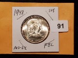 **Stunning 1948 Franklin Half Dollar in MS-64 FULL BELL LINES