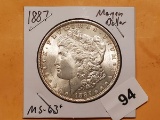 1887 Morgan Dollar in MS-63+