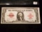 Lovely Large Size 1923 One Dollar US Note Red Seal