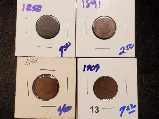 Four small, old cents