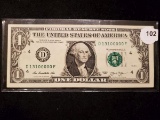 Sseries of 2013 one dollar note with an unusual serial number