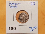 1594 KB Medieval Silver Denar Denar, Rudolph of Habsburg, Hungary (1576 - 1608)