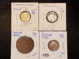 Four anglo coins