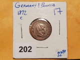 Higher Grade 1872-C German Prussia 1 silber groschen