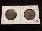 1864 and 1854 Canada-ish coins