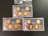 2007, 2008, AND 2009 PROOF PRESIDENTIAL DOLLAR SETS