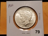 1922 Peace Dollar in About Uncirculated