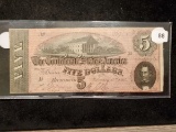 Series of 1864 five dollar Confederate bank note