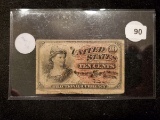 Fourth issue 1869-1875 ten cent fractional note