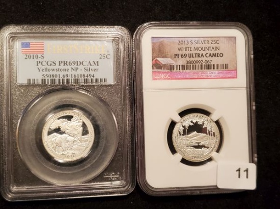 Mix and Match…PCGS and NGC slabbed SILVER National Parks Quarters